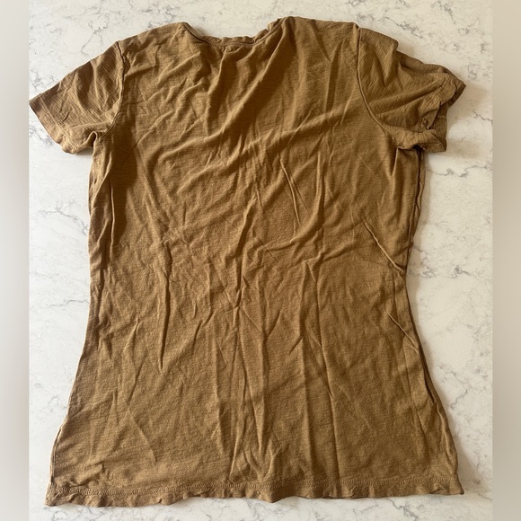 James Perse Sheer Slub Casual V-Neck in Bronze - Size 4 - Picture 3 of 7